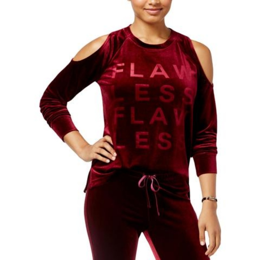 NWT Velour Flawless Cold Shoulder Top